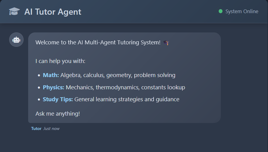 Multi Agent Tutoring System (Work In Progress)